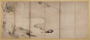 Kaihō Yūshō - Pine and Plum by Moonlight, Momoyama period (1573-1615)