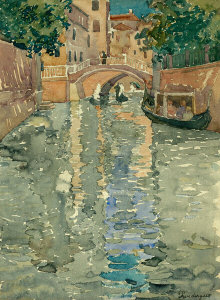 Maurice Brazil Prendergast - Side Canal, Venice, ca. 1898-1899