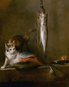 Jean Siméon Chardin - Still Life with Cat and Fish (Le Larron en bonne fortune), 1728