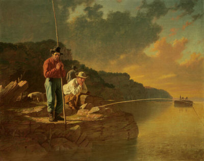 George Caleb Bingham - Fishing on the Mississippi, 1851