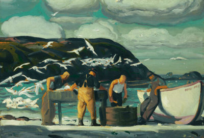 George Wesley Bellows - Cleaning Fish (Fishermen and Gulls), 1913