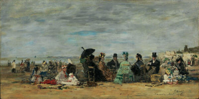 Eugène Boudin - Trouville, Beach Scene, 1874