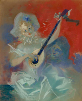 Jules Chéret - Woman Playing a Lute, ca. 1895